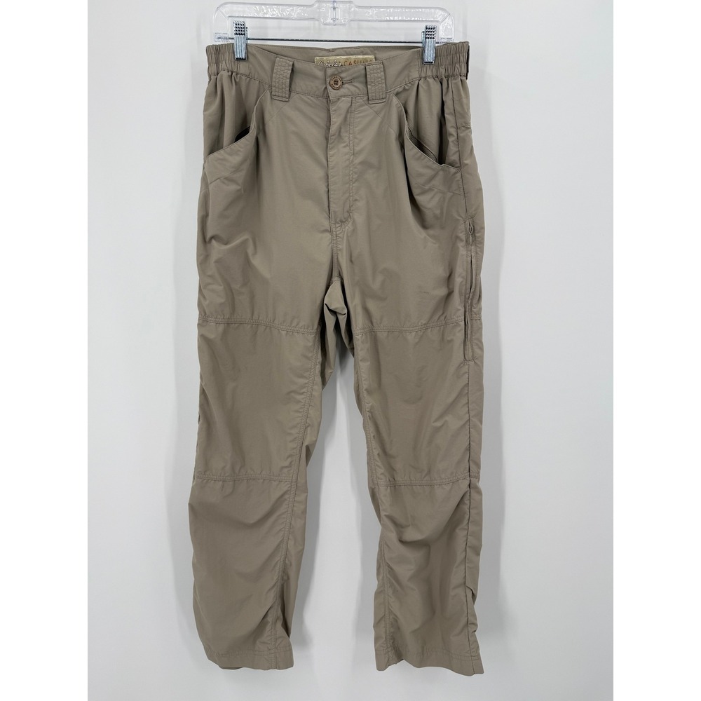 Cabelas Casuals Mens M L 30 Tan‎ Nylon UPF 50 Outdoor Hiking Pants